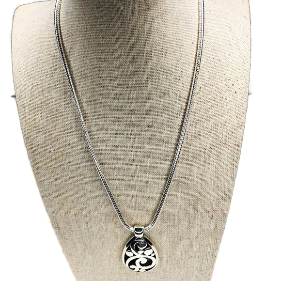 Brighton scroll necklace. Like new silver plated Contempo Necklace. - Picture 4 of 7